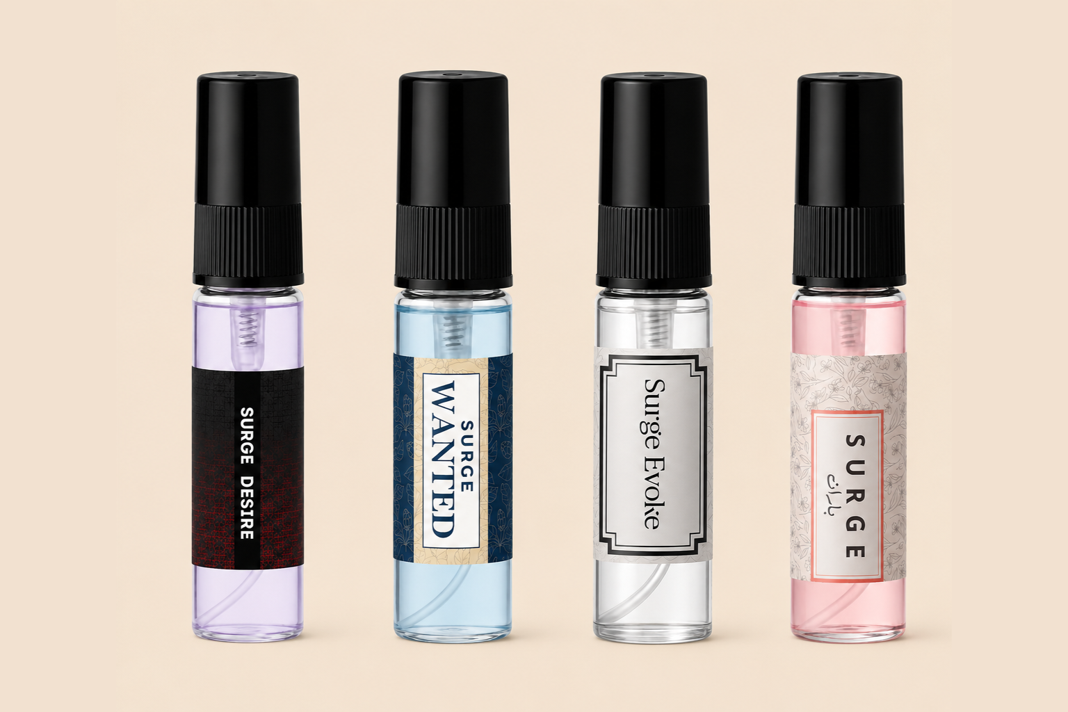 Surge Scents tester pack, all four scents